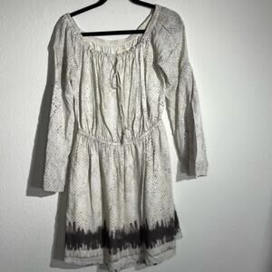TJD Gray Snakeskin On/Off Shoulder Peasant Dress Size M